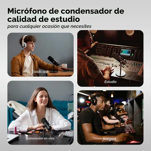 Vista 8 de NearStream AM25X Gen2 XLR/USB Micrófono de condensador con soporte