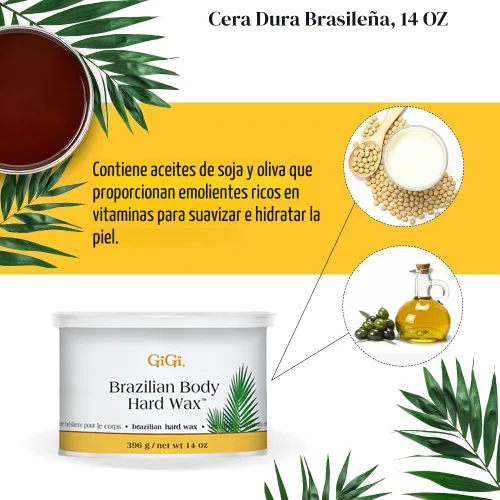 Vista 4 de Gigi, Kit de depilación brasileña, 14 onzas Includes Pot Heater, 14 oz Can, Pre-Oil, Post Wax Care Gel & Wooden Applicator Sticks, Ideal for Face