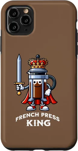 Vista 13 de Carcasa divertida para iPhone 16 The French Press King