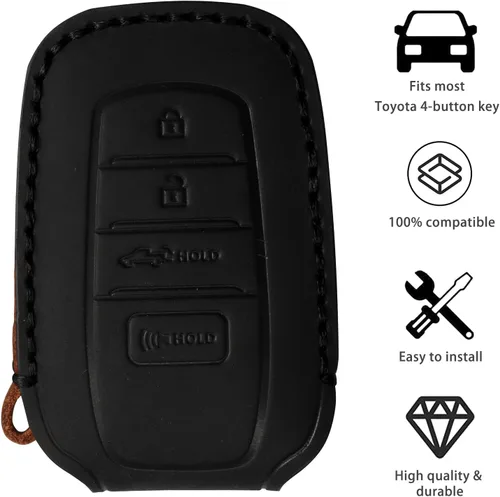 Vista 5 de Funda para Llavero para Accesorios Toyota Tundra 2022-2024 2025 2026, para Tacoma 2024 2025 2026 Cubierta de Llavero de Cuero, para Camry 2025 2026