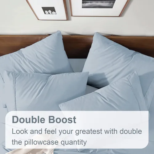 Vista 3 de Swift Home Juego de sábanas de microfibra de 6 piezas (incluye 2 fundas de almohada), cepillado ultrasuave, extremadamente duradero, fácil ajuste