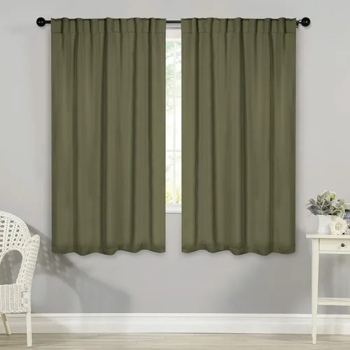 Vista 35 de BLUENILEMILLS Paneles de cortinas opacas para oscurecer la habitación con bolsillo para barra/pestañas traseras, cortinas perfectas para ventanas