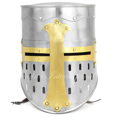 Vista 9 de Nagina International Swaggersoul - Casco medieval de armadura de caballero cruzado templario Armadura espartana griega romana Tamaño libre