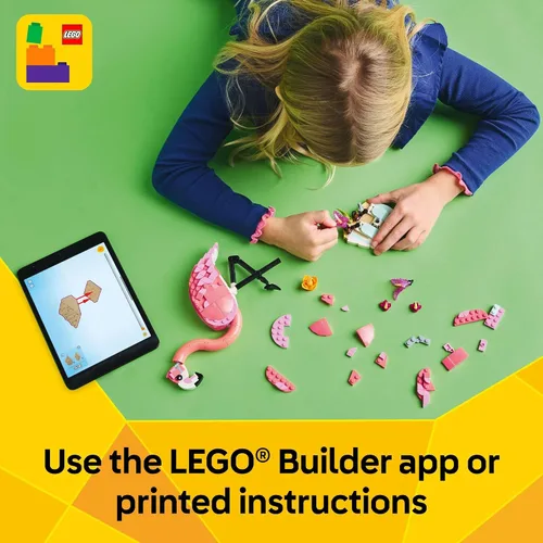 Vista 7 de LEGO Creator 3 en 1 Animales Salvajes: Juguete de Construcción de Animales de Flamenco Rosa - Juego con 3 Opciones de Construcción, Flamenco Rosa