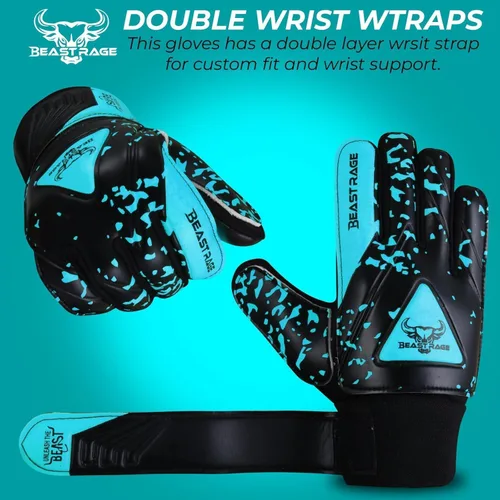 Vista 3 de BEAST RAGE Guantes de portero para niños con soporte de agarre, guante de fútbol juvenil, guante de fútbol para niños, guante de fútbol para niños