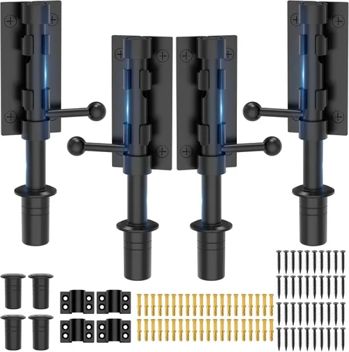 Vista 12 de Cierre de puerta de perno deslizante, hardware de pestillo de perno de barril, cerradura de 16 cm de acero inoxidable 304 resistente y sólida