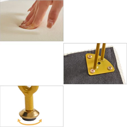 Vista 7 de YMYNY Taburete de tocador con almacenamiento, taburete otomano cuadrado, taburete de maquillaje multifuncional moderno para dormitorio, sala de Beige