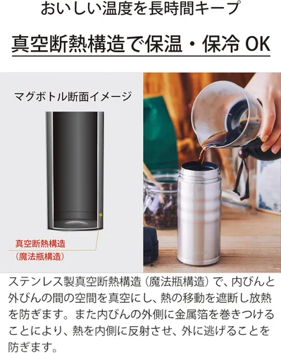 Vista 6 de Kyocera Taza de viaje con tapa giratoria, 17oz, negro azabache