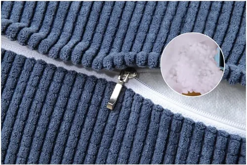 Vista 6 de Cojín de pana de algodón PP de alta elasticidad para respaldo, cojín de posicionamiento, almohada de lectura (azul)