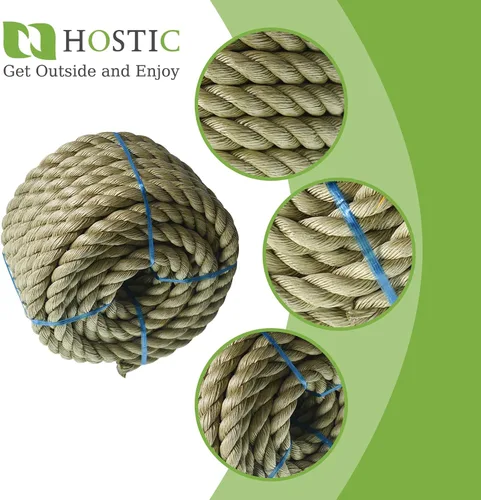 Vista 5 de HOSTIC Cuerda sintética de polipropileno trenzado de 3 hebras, cuerda de manila artificial multiusos, 1 pulgada x 50 pies