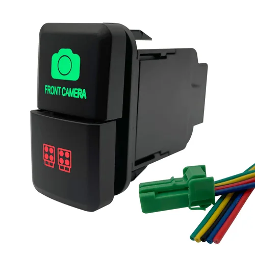 Vista 15 de Compresor de aire y Interruptor de botón doble de bloqueo de diferencial trasero para Toyota Tacoma Prado Fortuner Hilux 39mm X 21mm