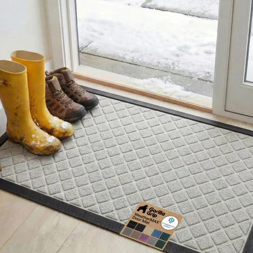 Vista 35 de Gorilla Grip - Tapete WeatherMax todo terreno 100% impermeable, caucho natural, resistente a manchas y decoloración, interior y exterior, fácil