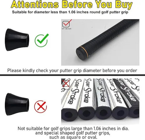 Vista 2 de Recuperador de pelotas de golf, 4 piezas de ventosa para agarre de putter, herramienta de recogida duradera para el extremo del putter