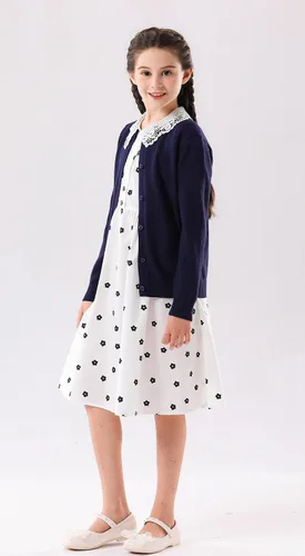 Vista 3 de SMILING PINKER cardigan de cuello redondo para niñas