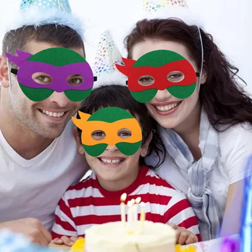 Vista 9 de Paquete de 24 máscaras de tortugas para niños, máscara de tortugas, suministros de fiesta de cosplay, máscaras de fiesta, disfraces de tortugas
