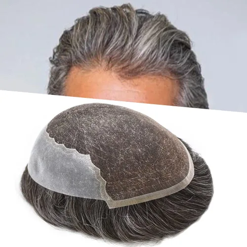 Vista 70 de Mens Toupee Human Hair Replacement System Swiss Lace Toupee For Men Hair Piece Protesis Capilar Mens Hairpiece 5X7#1 Jet Black 120% Density