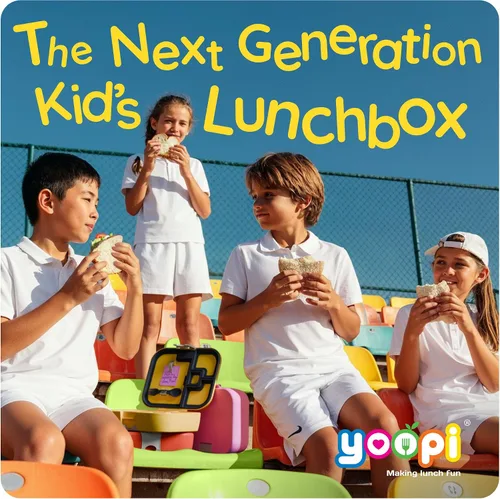 Vista 8 de YOOPI Fiambreras para niños con 4 compartimentos a prueba de fugas, lonchera para la escuela con contenedores para lonchera, caja de sándwich ligera