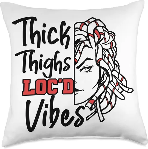 Vista 4 de Locs Afro Dreadlocks Love Natural Beauty Hair Locd Thick Thighs Loc'd Vibes Afro Hair - Almohada africana americana, 16 x 16 pulgadas, multicolor