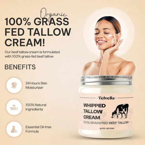 Vista 3 de Sarga de ternera para la piel – Crema hidratante y crema facial 100% orgánica alimentada con pasto Sin perfume, cara + cuerpo, eccema y rosácea, 4