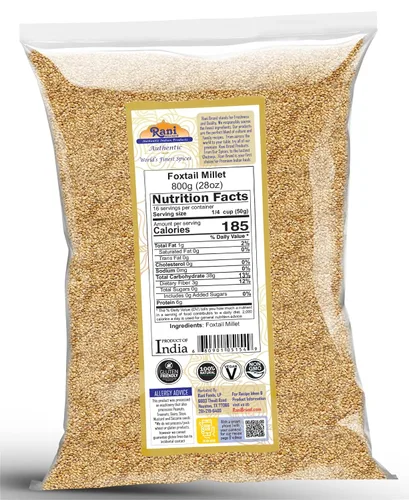 Vista 3 de Rani Mijo cola de zorra pulido (Setaria italica) Granos antiguos 28.22 oz (28 onzas) ~ Todo natural Apto para gluten Sin OMG Kosher Vegano