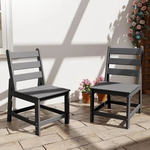 Vista 23 de GREENVINES Silla de comedor al aire libre HDPE, sillas sin brazos, negro