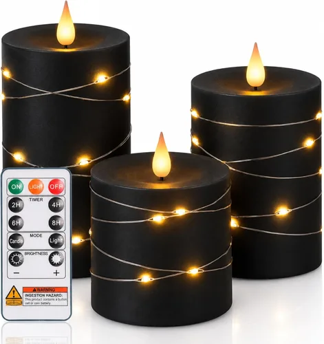 Vista 8 de Homemory Luces LED brillantes de calabaza de Halloween con control remoto y temporizador, luces de linterna Jack O' funciona con pilas para Naranja
