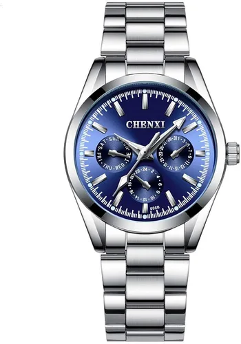 Vista 4 de Gosasa Couple Watches Women and Men Silver Stainless Steel Watches His or Hers Quartz Watches