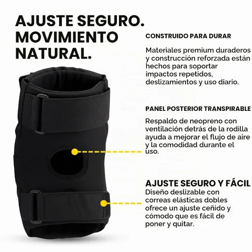 Vista 5 de Bont Rodilleras para adultos y jóvenes para patinaje, color negro, talla S