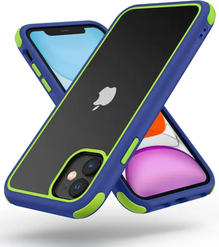 Vista 40 de Mobnano Funda transparente para iPhone 11, con protección multicolor a prueba de golpes, no amarillenta, anti arañazos, parte trasera