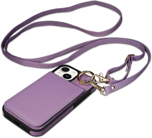 Vista 22 de Funda para iPhone 12 Pro/12, 6.1'', Funda Cartera Cruzada Desmontable con Ranuras para Tarjetas con Bloqueo RFID, Anillo de Soporte 360, Funda Negro