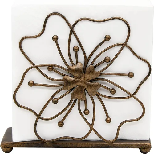 Vista 11 de OwlGift Servilletero de estilo floral, dispensador de pañuelos independiente, almacenamiento de servilletas para mesa de comedor, para el hogar