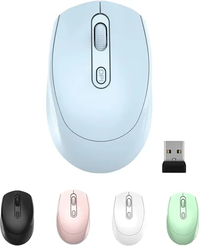 Vista 12 de ONE-UP Ratón inalámbrico, 2.4G, silencioso, receptor nano USB, para laptop, Chromebook, PC, Mac, Windows y trabajo escolar (negro)