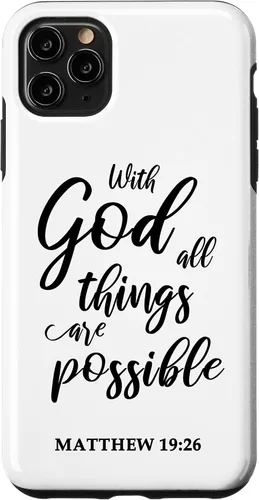 Vista 13 de Christian Message Faith Jesus Matthew 19:26 Case for iPhone 17