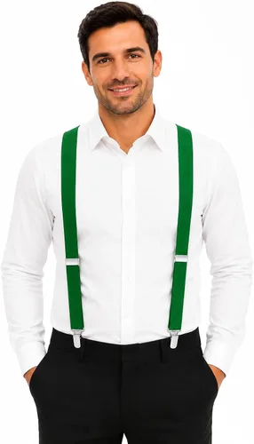 Vista 19 de Dibi Suspenders for Men Heavy Duty 1" Y-Back Adjustable Strong Metal Clips Negro