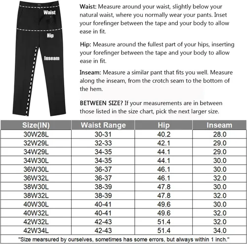 Vista 6 de COOFANDY Pantalones de vestir con frente plano de ajuste clásico para hombre, sin planchado, pantalones casuales de primera calidad, pantalones
