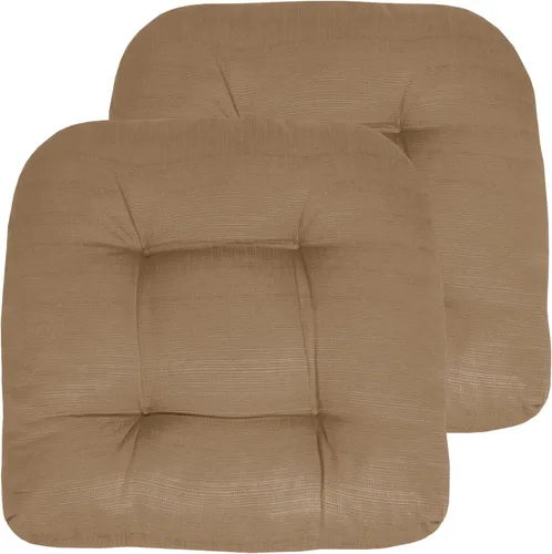 Vista 25 de Sweet Home Collection - Cojines para silla de patio y exterior, almohadillas prémium con relleno grueso y cómodo de fibra, mechones, 19 x 19 Negro
