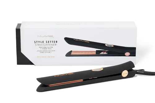 Vista 8 de NuMe Style Setter - Plancha plana de titanio, planchas flotantes de 1 pulgada con acondicionamiento de iones negativos, tira de luz infrarroja