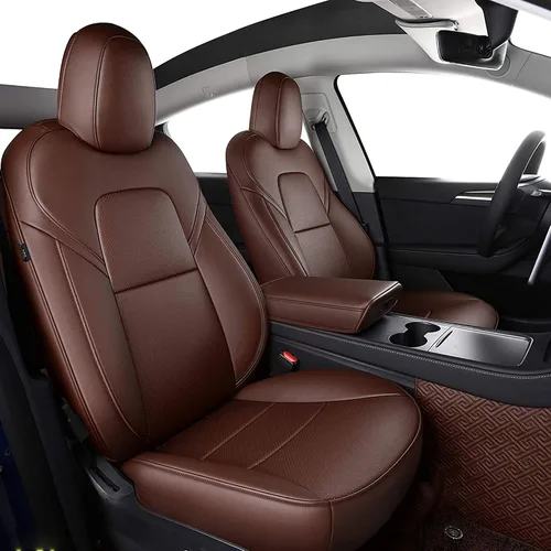 Vista 10 de Funda INCH EMPIRE para asiento de coche, ajuste personalizado para Tesla Model 3, protector de cojín de asiento de cuero sintético para 2017 2018