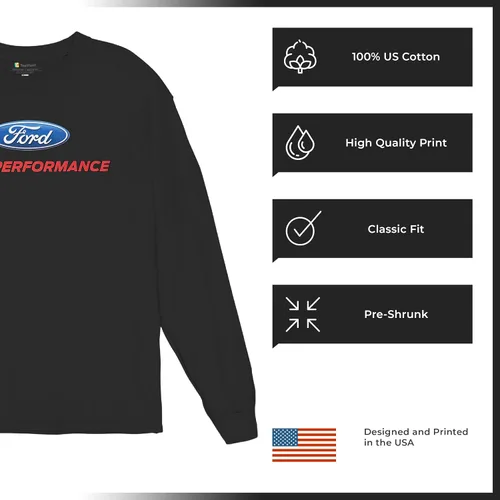 Vista 6 de Ford Performance Camiseta de manga larga Ford Mustang GT ST Racing Negro