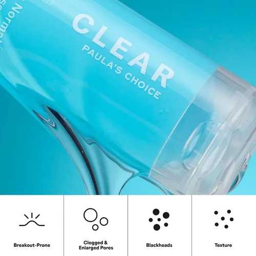 Vista 5 de Paula's Choice CLEAR Limpiador facial normalizador de poros, lavado facial diario para acné, limpiador facial de ácido salicílico para poros