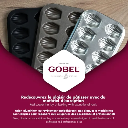 Vista 7 de Gobel - Non-Stick 20 Small Madeleines Baking Sheet - 15.6 in x 4.9 in x 0.5 in - Made in France