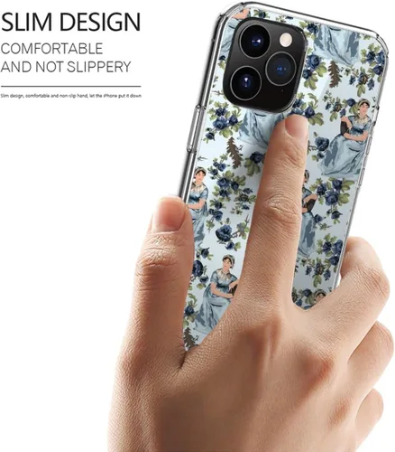 Vista 2 de Funda para teléfono Jane Austen a prueba de golpes, accesorios florales, estampado de poliuretano termoplástico, compatible con iPhone 15 14 Pro Max