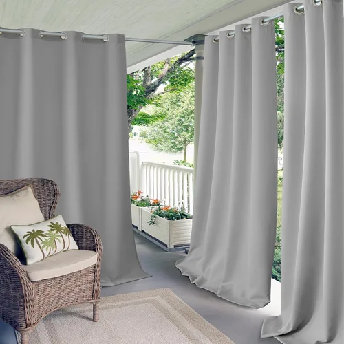 Vista 9 de Elrene Home Fashions Panel de cortina de ventana con ojales y protección UV para interiores y exteriores