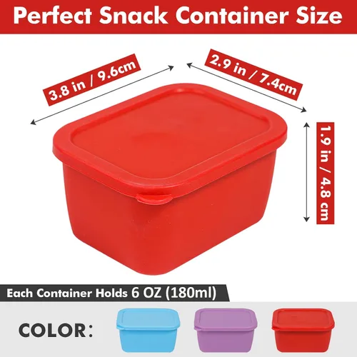 Vista 2 de KOLUTI Paquete de 3 recipientes pequeños de silicona para aperitivos, 6 onzas, apilables, salsa de puré, condimentos, almacenamiento de alimentos
