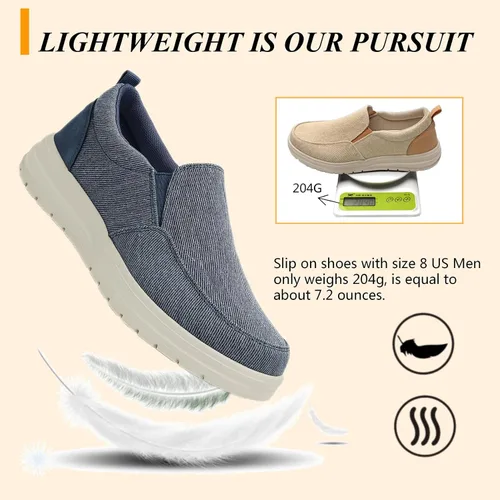 Vista 3 de Moodeng Mocasines sin cordones para hombre, zapatos casuales ligeros y cómodos, zapatos náuticos, zapatos de conducción al aire libre