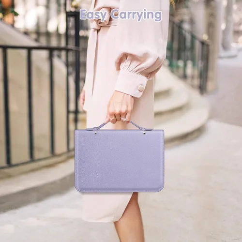 Vista 7 de Estuche organizador de viaje para joyas, libro portátil de piel sintética con bolsillos transparentes con cremallera para collares, aretes, pulseras