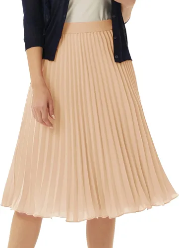 Vista 7 de GRACE KARIN - Falda plisada de gasa para mujer, con cintura alta y elástica, vuelo, corte acampanado y longitud por debajo de la rodilla