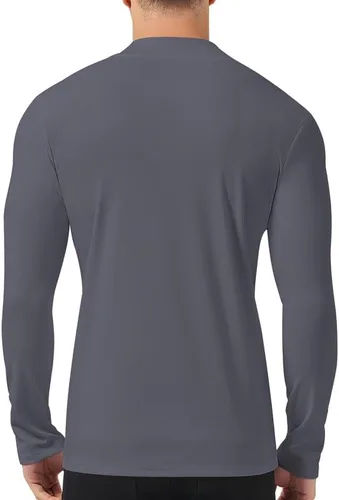 Vista 2 de SIMIYA Camisas de manga larga con cuello alto falso para hombre, suéter térmico ajustado y ajustado