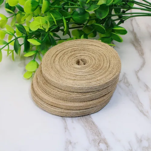 Vista 2 de Shapenty Cinta de tela de arpillera natural para bodas, fiestas, decoración del hogar, manualidades, adornos de Navidad, lazos para envolver