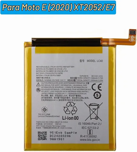 Vista 2 de Batería de repuesto LC40 compatible con Moto E (2020) XT2052 / E7 con herramientas 3550mah